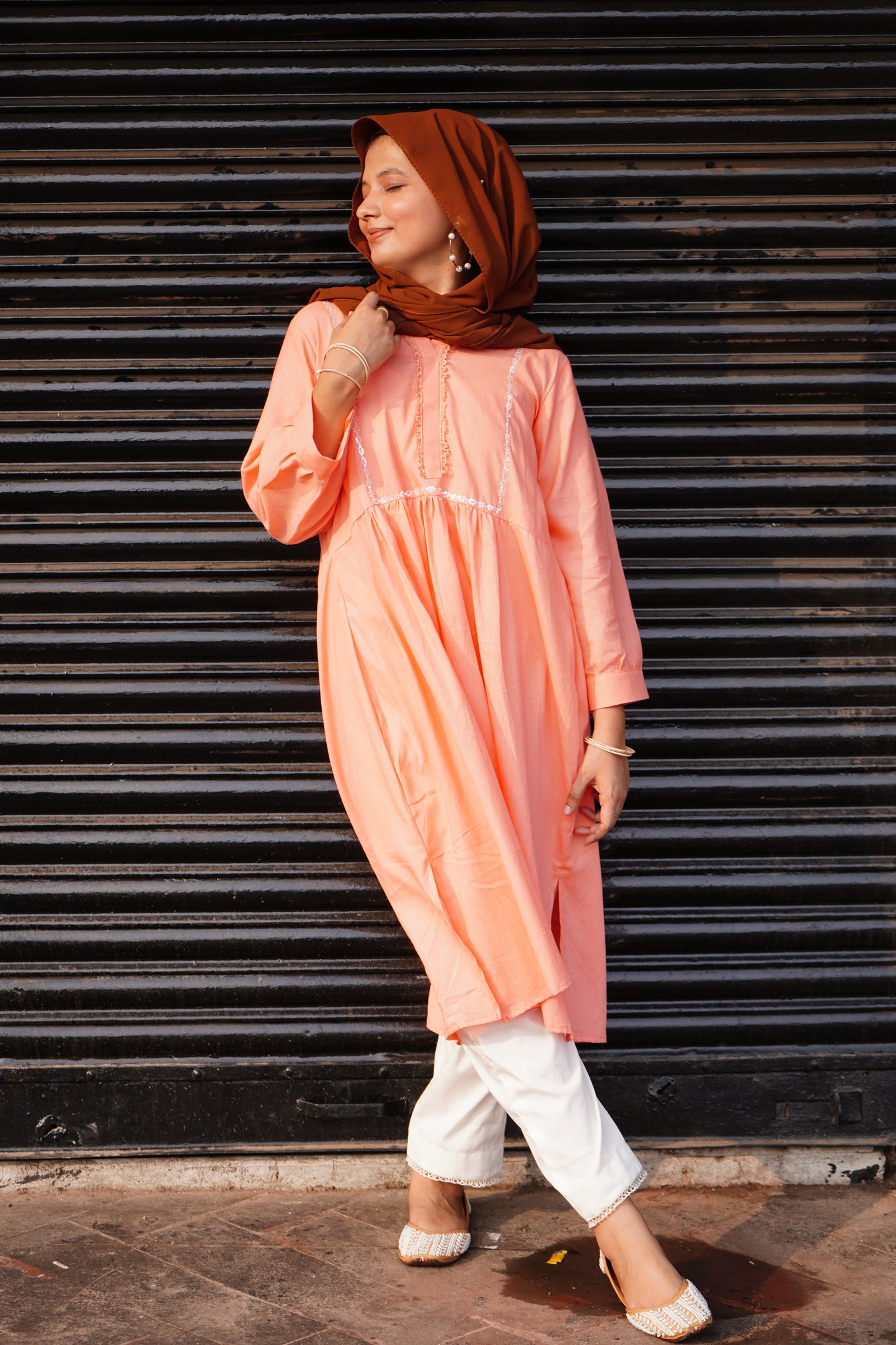 Kashish – Peach Kurta Pant Set