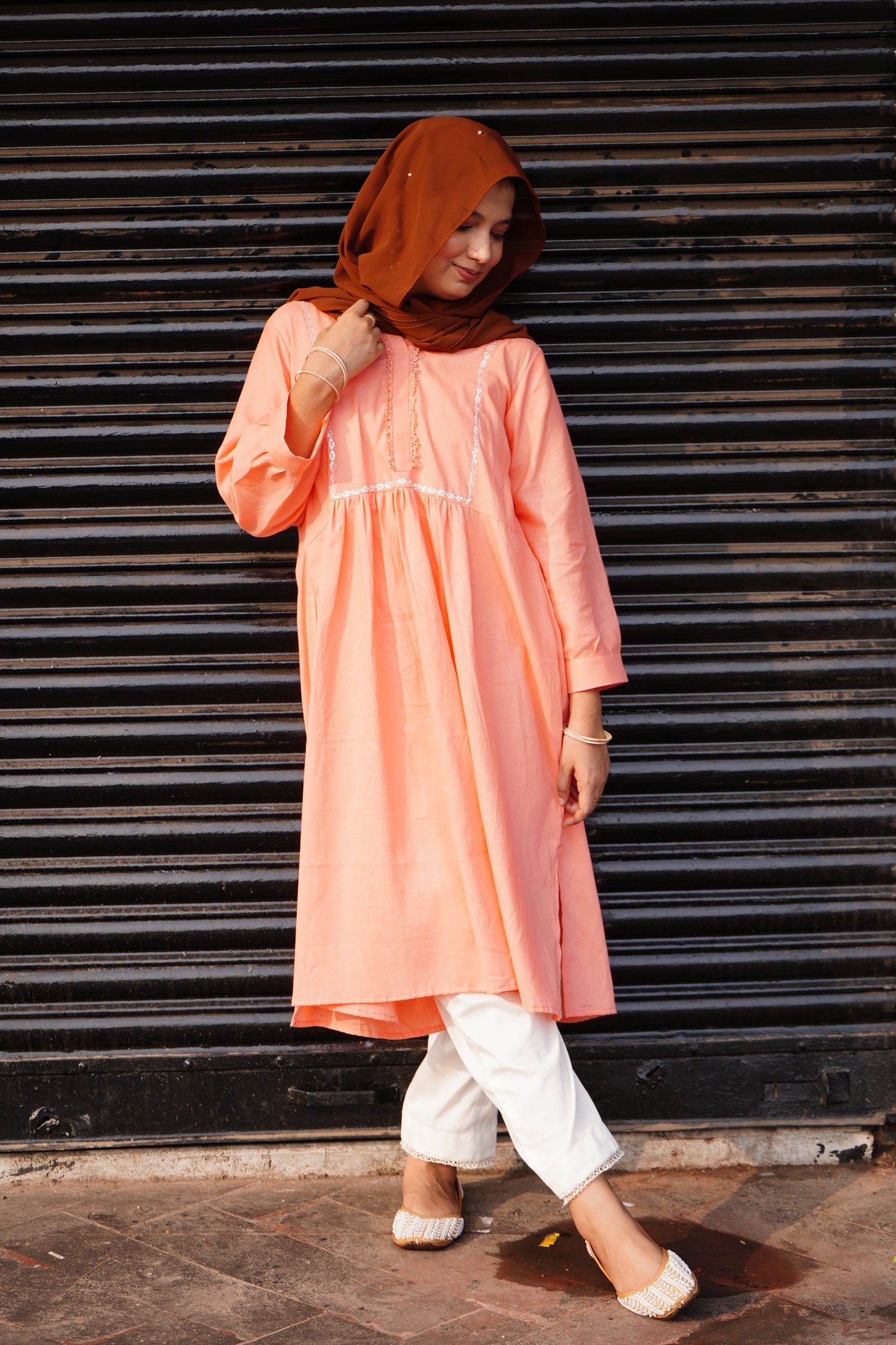 Kashish – Peach Kurta Pant Set