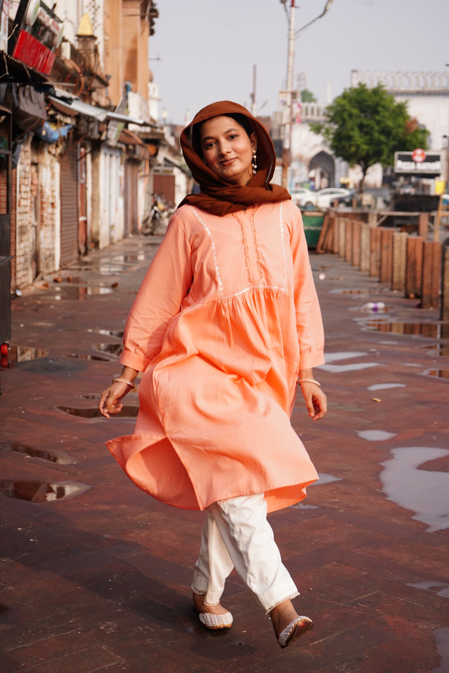 Kashish – Peach Kurta Pant Set