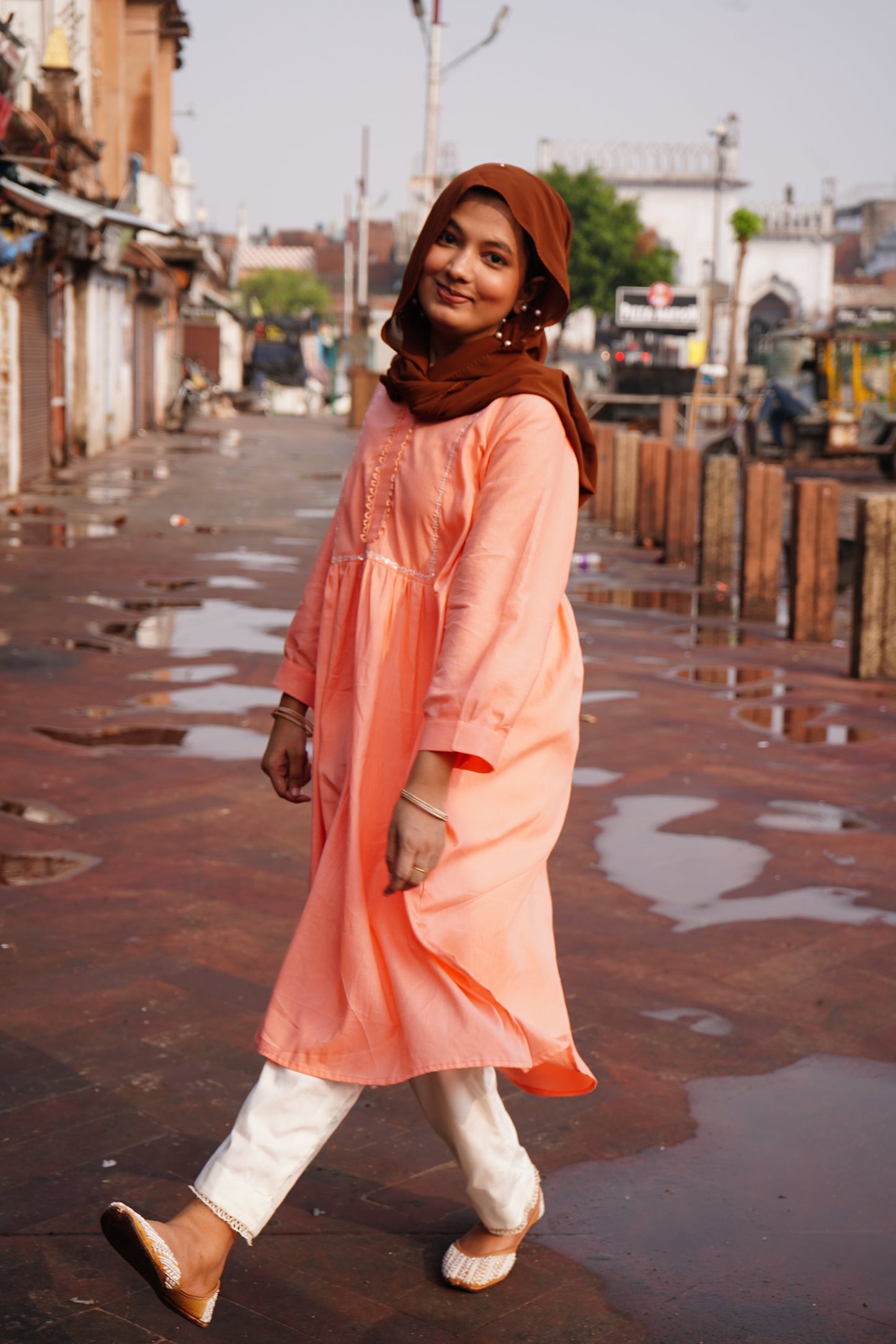 Kashish – Peach Kurta Pant Set