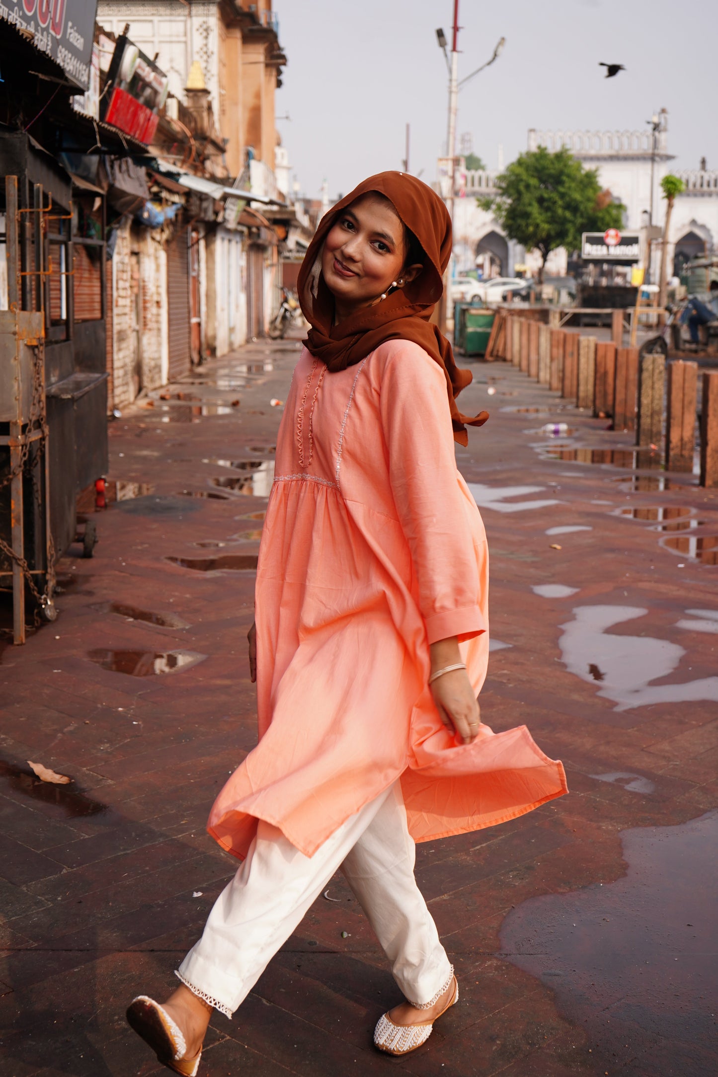 Kashish – Peach Kurta Pant Set