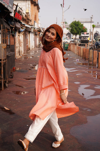 Kashish – Peach Kurta Pant Set